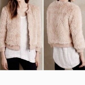 Anthropologie Blush Teddy Jacket